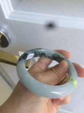 Load image into Gallery viewer, 58.5mm certificated Type A 100% Natural green/white Jadeite Jade bangle L86-1287