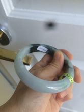 Load image into Gallery viewer, 58.5mm certificated Type A 100% Natural green/white Jadeite Jade bangle L86-1287