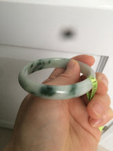 Load image into Gallery viewer, 53.5mm Certified type A 100% Natural light green/yellow/green floating flower oval jadeite jade bangle AC32-5313