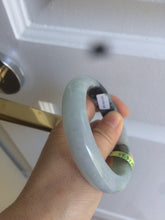 Load image into Gallery viewer, 58.5mm certificated Type A 100% Natural green/white Jadeite Jade bangle L86-1287