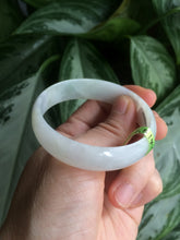 Load image into Gallery viewer, 52.4mm certified Type A 100% Natural light green/white/purple thin Jadeite Jade bangle Z98-7327