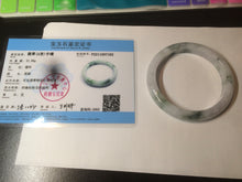 Load image into Gallery viewer, 61mm Certified Type A 100% Natural green/white with green floating flowers jadeite Jade bangle D90-7162