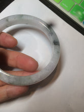 Load image into Gallery viewer, 61mm Certified Type A 100% Natural green/white with green floating flowers jadeite Jade bangle D90-7162