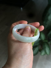 Load image into Gallery viewer, 52.4mm certified Type A 100% Natural light green/white/purple thin Jadeite Jade bangle Z98-7327