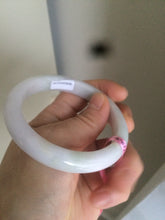 Load image into Gallery viewer, 55mm Certified type A 100% Natural light green/white Jadeite bangle AE38-9280