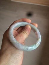 Load image into Gallery viewer, 55.7mm certified 100% natural Type A sunny green/white/purple jadeite jade bangle C61-00514