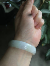 Load image into Gallery viewer, 52.4mm certified Type A 100% Natural light green/white/purple thin Jadeite Jade bangle Z98-7327