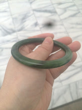 Load image into Gallery viewer, 100% Natural 57.5mm dark green nephrite Jade (碧玉) bangle B12