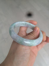 Load image into Gallery viewer, 55.7mm certified 100% natural Type A sunny green/white/purple jadeite jade bangle C61-00514