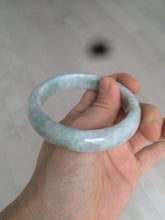 Load image into Gallery viewer, 55.7mm certified 100% natural Type A sunny green/white/purple jadeite jade bangle C61-00514