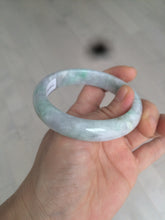 Load image into Gallery viewer, 55.7mm certified 100% natural Type A sunny green/white/purple jadeite jade bangle C61-00514