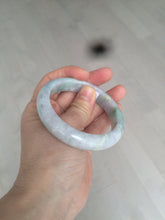Load image into Gallery viewer, 55.7mm certified 100% natural Type A sunny green/white/purple jadeite jade bangle C61-00514