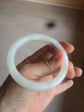 Load image into Gallery viewer, 54.4mm certified 100% Natural white/beige nephrite Jade bangle HE48-7870
