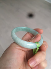Load image into Gallery viewer, 49mm certified Type A 100% Natural light green oval Jadeite Jade bangle AC31-7119
