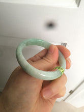 Load image into Gallery viewer, 49mm certified Type A 100% Natural light green oval Jadeite Jade bangle AC31-7119
