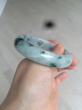 Load image into Gallery viewer, 56.7mm certified 100% natural type A icy watery green flying flowers jadeite jade bangle AS66-1633