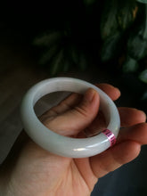Load image into Gallery viewer, 56.8mm certified type A 100% Natural white/light green jadeite jade bangle B75-9276