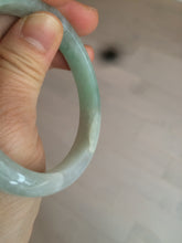 Load image into Gallery viewer, 54mm certified Type A 100% Natural watery sunny green/white jadeite jade bangle AB78-5444
