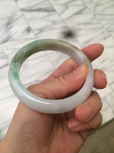 Load image into Gallery viewer, 56.5mm certified 100% natural Type A sunny green/white jadeite jade bangle A80-0458