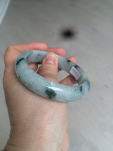 Load image into Gallery viewer, 56.7mm certified 100% natural type A icy watery green flying flowers jadeite jade bangle AS66-1633