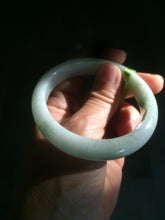 Load image into Gallery viewer, 54.6mm certified type A 100% Natural green/white Jadeite Jade bangle L129-4939