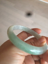 Load image into Gallery viewer, 54mm certified Type A 100% Natural watery sunny green/white jadeite jade bangle AB78-5444