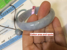 Load image into Gallery viewer, 51.5mm certificated Type A 100% Natural light green/blue/gray Jadeite Jade bangle AD17-5464