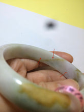 Load image into Gallery viewer, 53.5mm 100% natural Type A green/brown/purple jadeite jade bangle B33