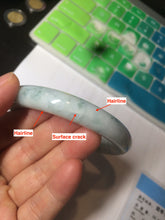 Load image into Gallery viewer, 56.5mm Certified 100% natural Type A light green/yellow with green flying flowers round cut jadeite jade bangle AS65-1634