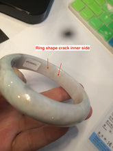 Load image into Gallery viewer, 56.3mm certified 100% natural Type A light green/white jadeite jade bangle AR65-7520