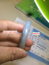 Load image into Gallery viewer, 53.7mm certificated Type A 100% Natural light green/gray Jadeite Jade bangle R67-7251