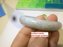 Load image into Gallery viewer, 57.5mm Certified Type A 100% Natural white/green/yellow Jadeite Jade bangle E54-0272