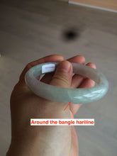 Load image into Gallery viewer, 55.5mm Certified Type A 100% Natural icy watery light purple/white/green oval Jadeite Jade bangle AM55-6862