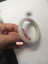 Load image into Gallery viewer, 56.2 mm certificated Type A 100% Natural light green/yellow/purple Jadeite Jade bangle AM7-7533