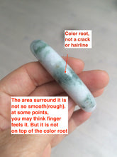 Load image into Gallery viewer, 57.5 mm Certified Type A 100% Natural green/purple with floating green flowers Jadeite Jade bangle X83-9560