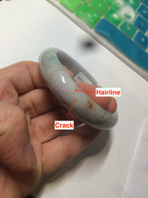 Load image into Gallery viewer, 54mm 100% natural type A certified light green/purple/red (FU LU SHOU, 福禄寿) jadeite jade bangle AQ2-0686