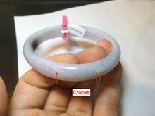 Load image into Gallery viewer, 51.3mm Certified Type A 100% Natural green light purple Jadeite Jade oval bangle AD53-3154