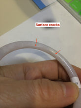 Load image into Gallery viewer, 56.5mm Certified type A 100% Natural purple/white round cut slim Jadeite Jade bangle AE2-5249