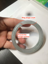 Load image into Gallery viewer, 55.5 mm Certified type A 100% Natural icy watery light green/gray Jadeite bangle J99-4214