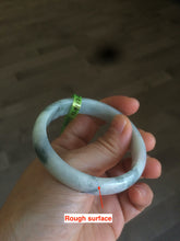 Load image into Gallery viewer, 53.9mm Certified Type A 100% Natural white/purple with green floating flowers Jadeite Jade bangle U71-2697