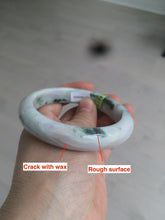 Load image into Gallery viewer, 58.6mm certified type A 100% Natural green/white/purple Jadeite Jade bangle Z96-6204