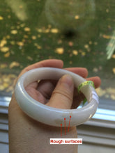 Load image into Gallery viewer, 55.7mm certified Type A 100% Natural white/yellow Jadeite Jade bangle E57-7572
