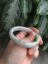 Load image into Gallery viewer, 51mm Certified Type A 100% Natural sunny green/black oval Jadeite Jade bangle AJ9-5097