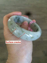 Load image into Gallery viewer, 56.3mm 100% natural Type A green/brown/purple chubby tire style jadeite jade bangle B62