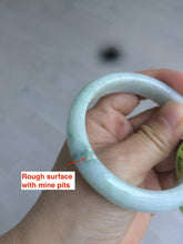 Load image into Gallery viewer, 54.6mm certified type A 100% Natural green/white Jadeite Jade bangle L129-4939