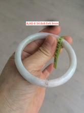 Load image into Gallery viewer, 100% natural type A size 54-58mm Natural green/white jadeite jade bangle with defects AJ45 group