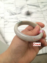 Load image into Gallery viewer, 53mm 100% natural Type A light yellow/green/white jadeite jade bangle U5