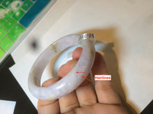 Load image into Gallery viewer, 53.5mm certificated Type A 100% Natural light purple/white/yellow Jadeite Jade bangle AH63-4028
