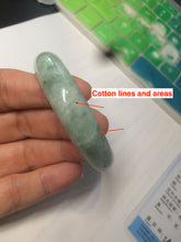Load image into Gallery viewer, 52.5mm Certified Type A 100% Natural green/gray oval Jadeite Jade bangle U124-7143