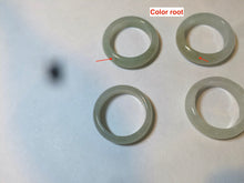 Load image into Gallery viewer, 18.8mm/size 8 3/4 100% natural type A icy watery green/white/yellow jadeite jade band ring G105- 8 3/4
